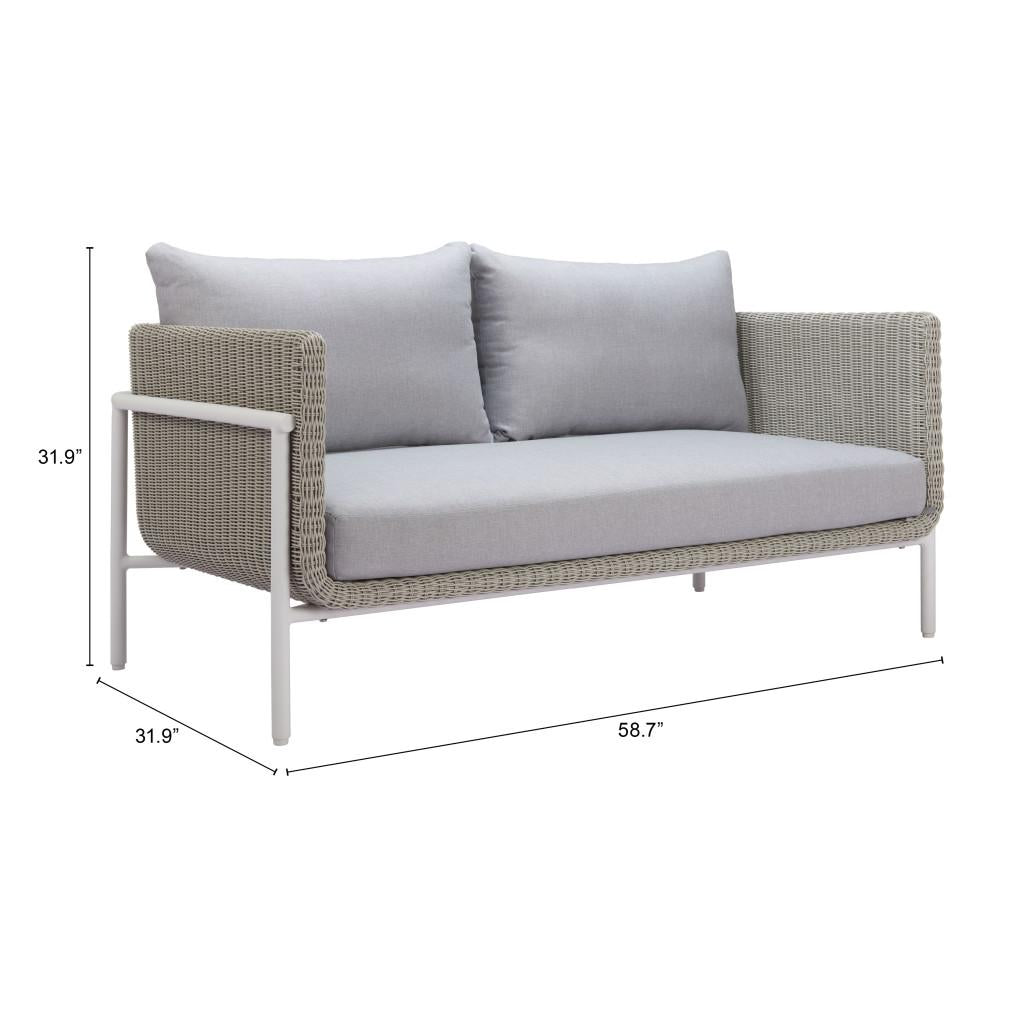 ZUO Frais Loveseat Gray