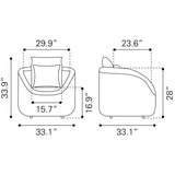 ZUO Coral Reef Accent Chair Gray