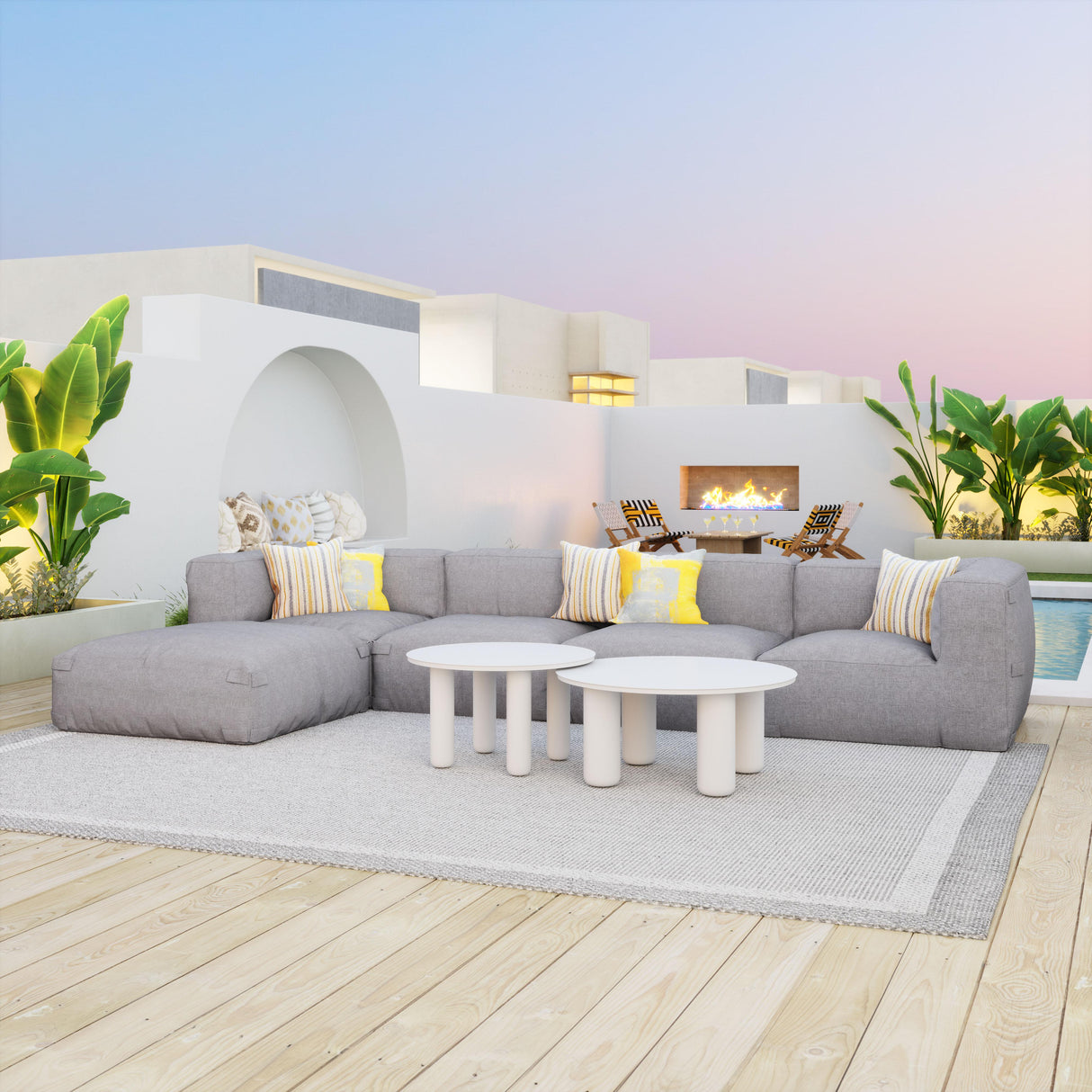 ZUO Ola Coffee Table Set (2-Piece) White