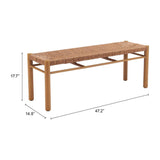 ZUO Iska Bench Natural