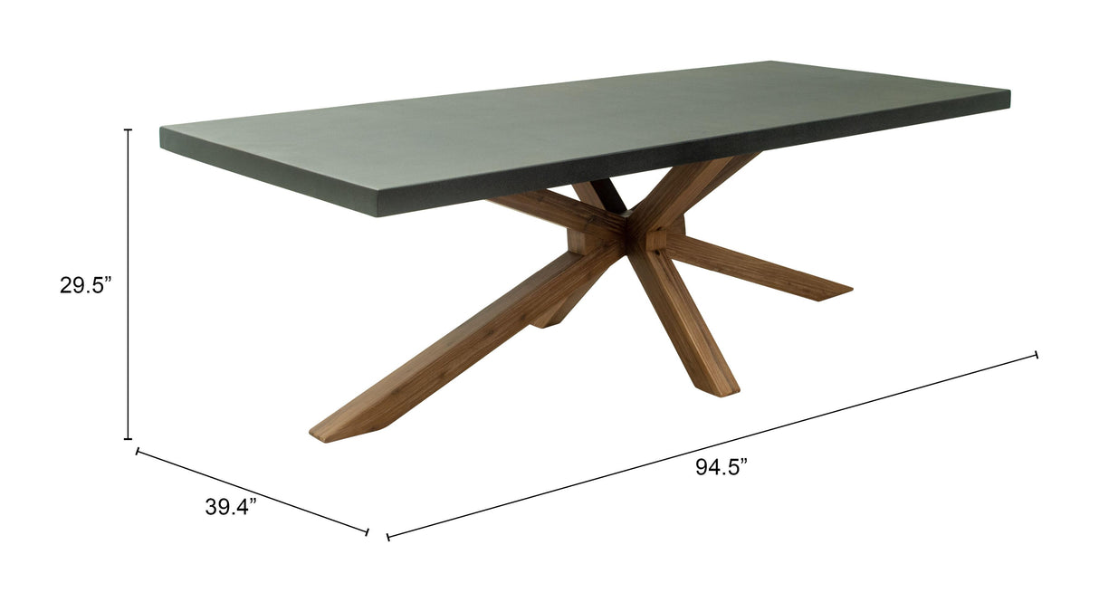 ZUO Suan Rectangular Dining Table Gray