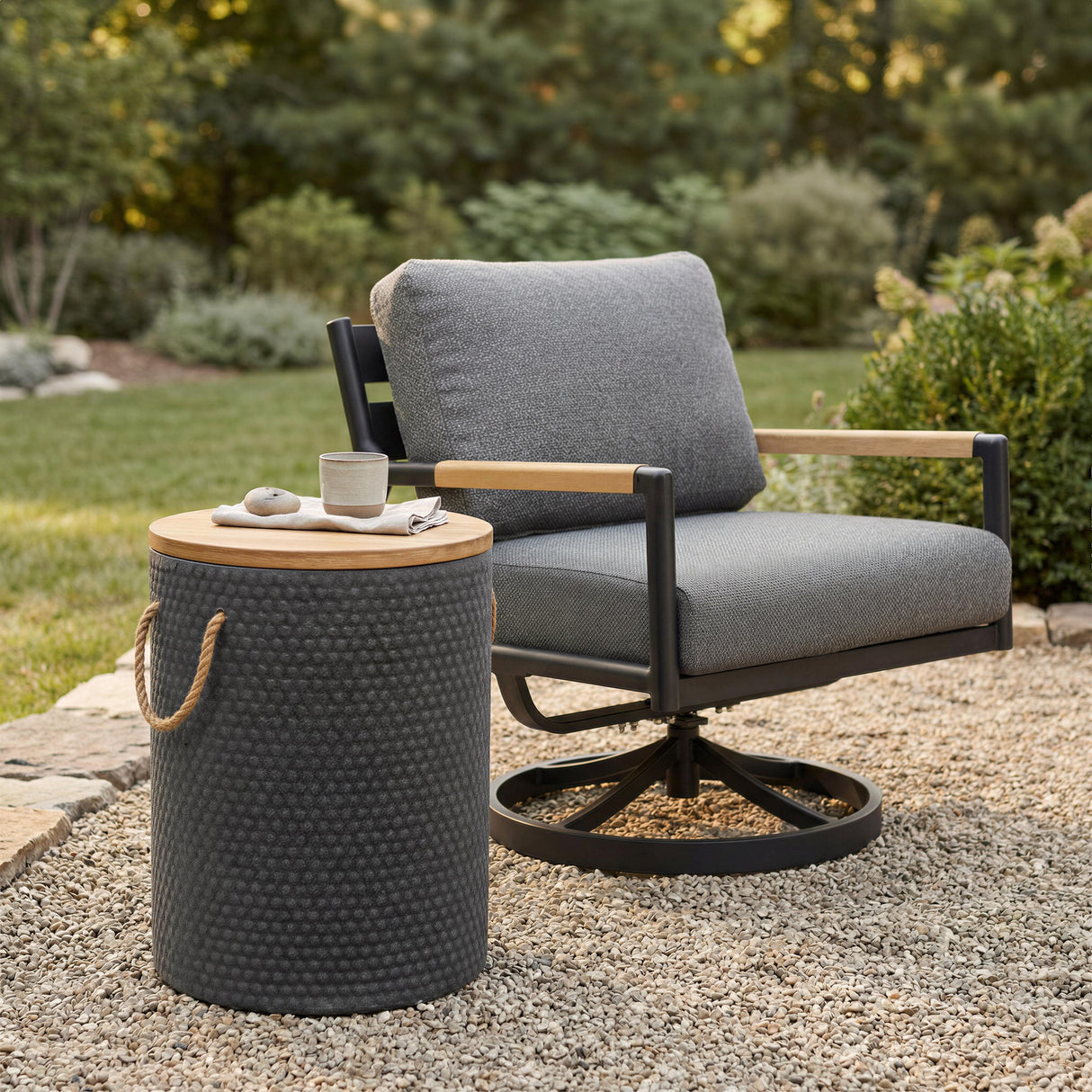 ZUO Beban Side Table Natural & Black