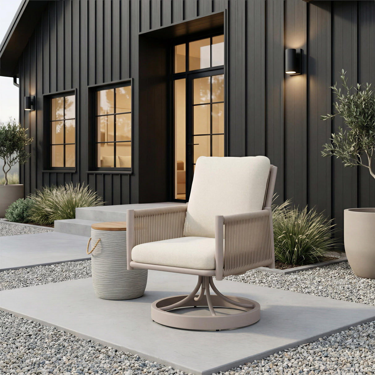 ZUO Biban Side Table Natural & Gray