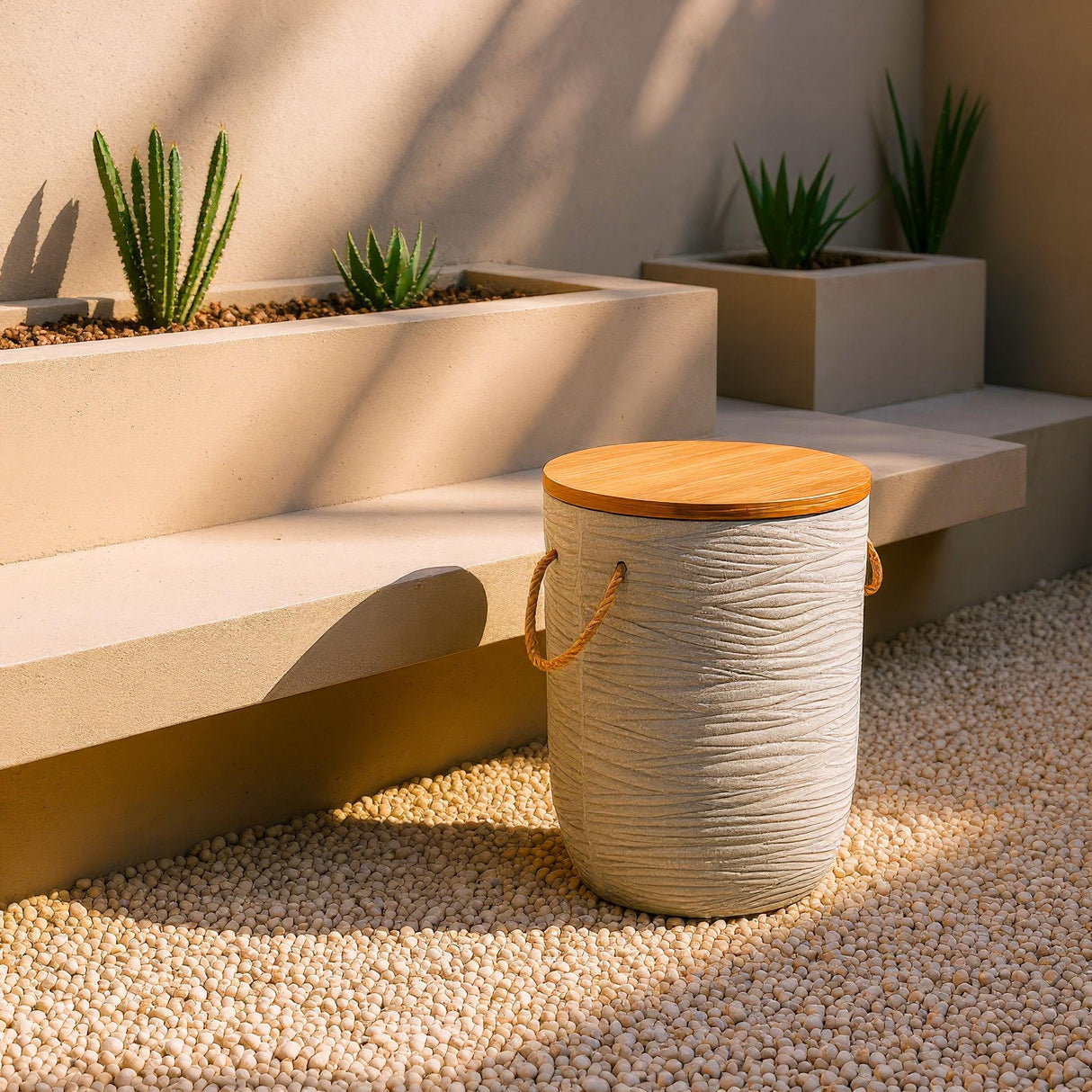 ZUO Biban Side Table Natural & Gray