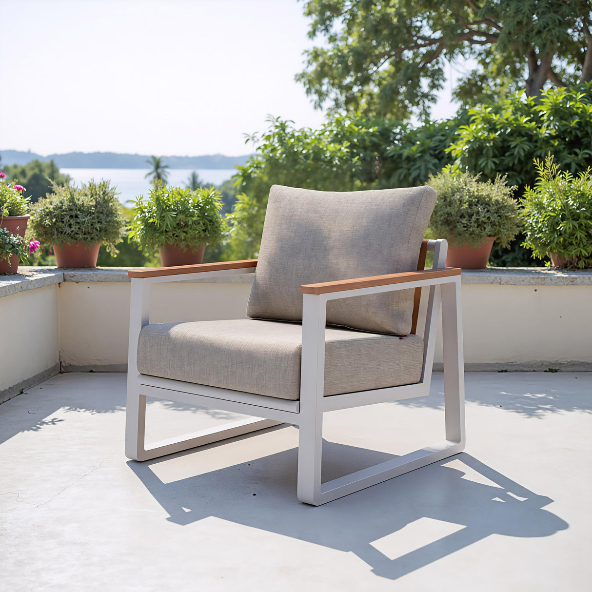 ZUO Welt Armchair Taupe & White