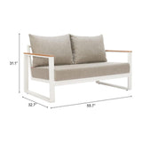 ZUO Welt Sofa Taupe & White