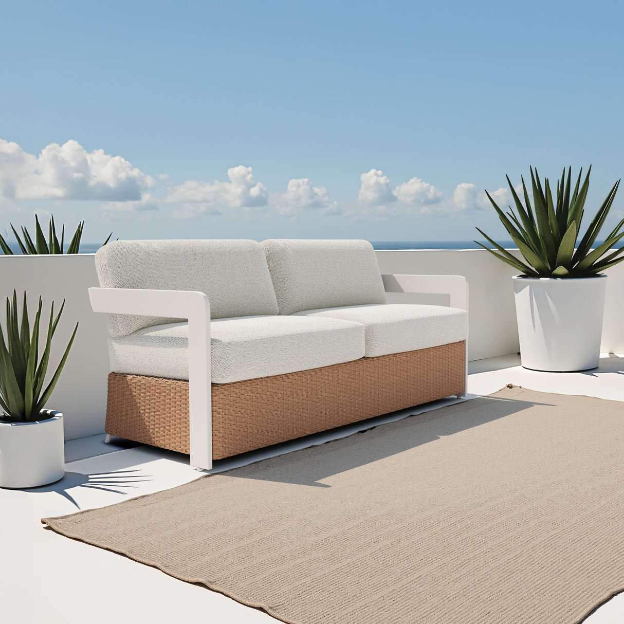 ZUO Gelo Sofa White & Brown