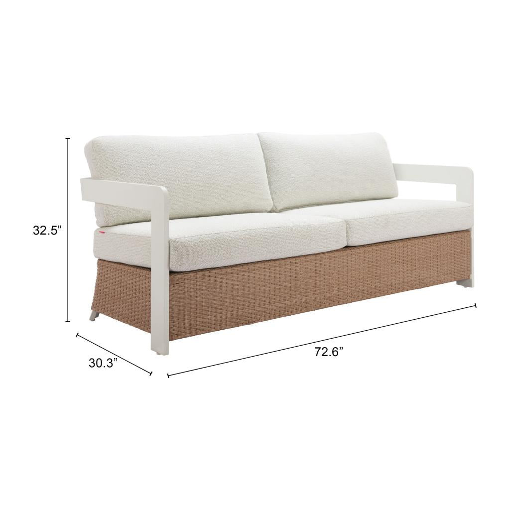 ZUO Gelo Sofa White & Brown