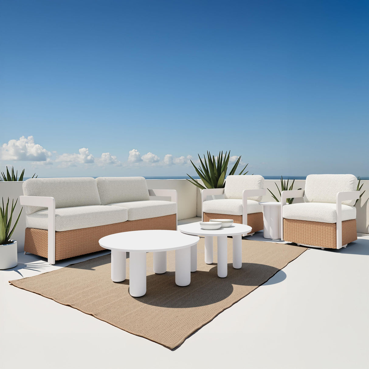 ZUO Gelo Sofa White & Brown