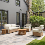 ZUO Gelo Swivel Chair White & Brown