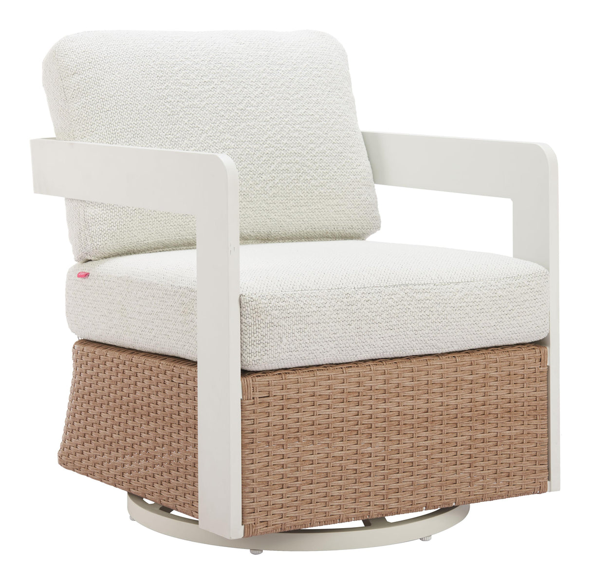 ZUO Gelo Swivel Chair White & Brown