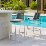 ZUO Luft Barstool (Set of 2) White & Green
