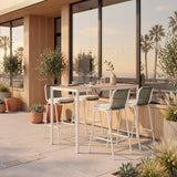 ZUO Luft Barstool (Set of 2) White & Green