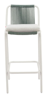 ZUO Luft Barstool (Set of 2) White & Green