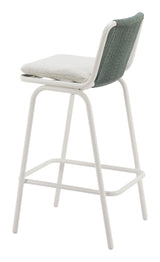 ZUO Luft Barstool (Set of 2) White & Green
