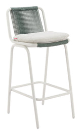 ZUO Luft Barstool (Set of 2) White & Green
