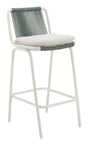 ZUO Luft Barstool (Set of 2) White & Green
