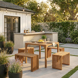 ZUO Riviera Extendable Bench (Set of 2) Natural
