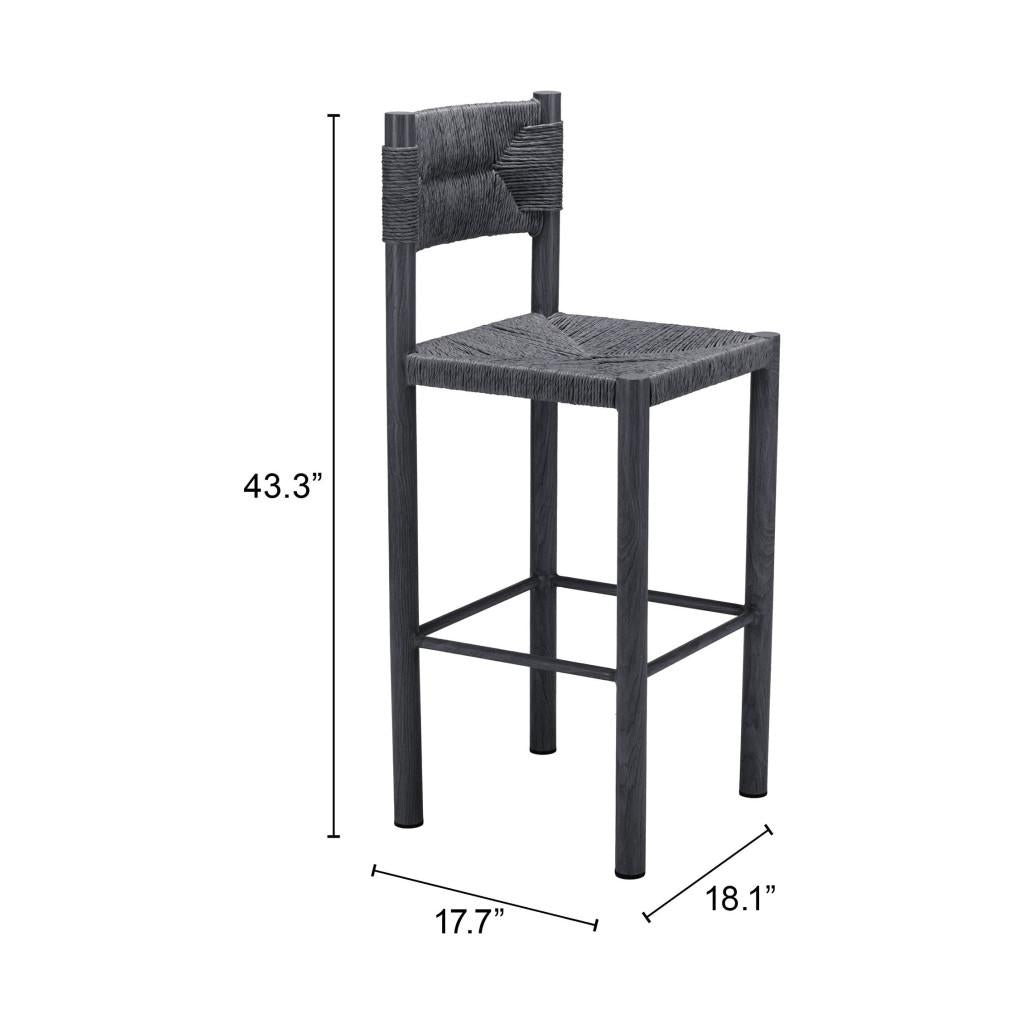 ZUO Iska Barstool (Set of 2) Black