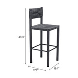 ZUO Iska Barstool (Set of 2) Black