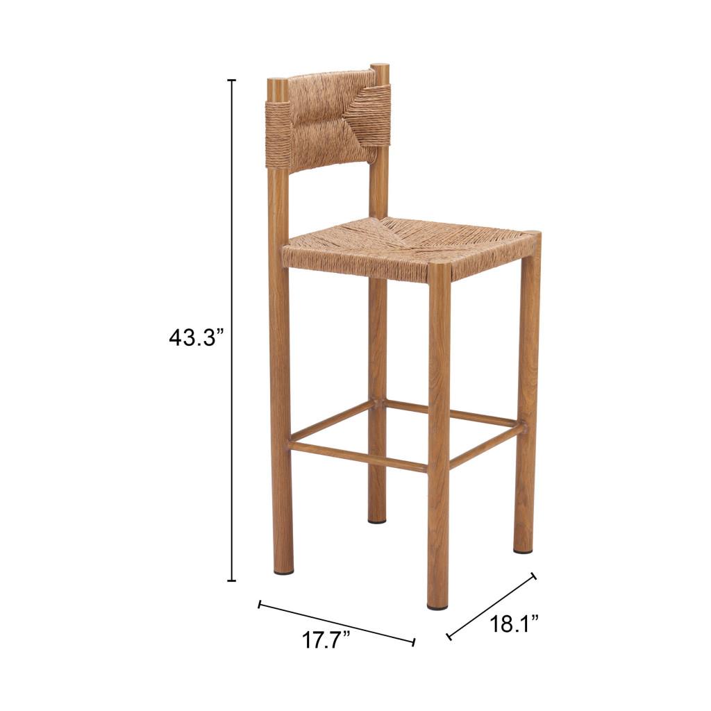 ZUO Iska Barstool (Set of 2) Natural