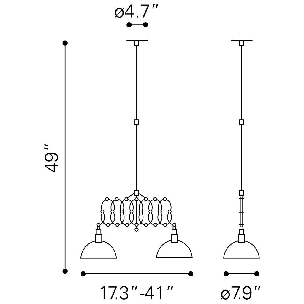 ZUO Jade Ceiling Lamp Antique Black