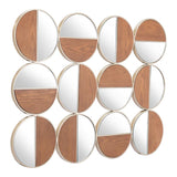 ZUO Cycle Round Mirror Gold & Walnut