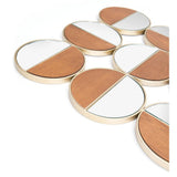 ZUO Cycle Round Mirror Gold & Walnut