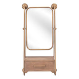ZUO Peralta Mirror Shelf Brass & Brown