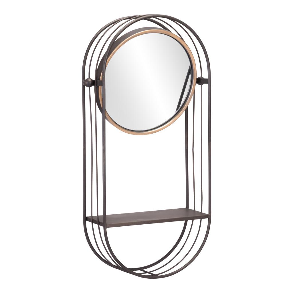 ZUO Saroni Mirror Shelf Antique Gray