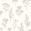 DecoratorsBest Luminous Botanical Sketch Silver Metallic Wallpaper
