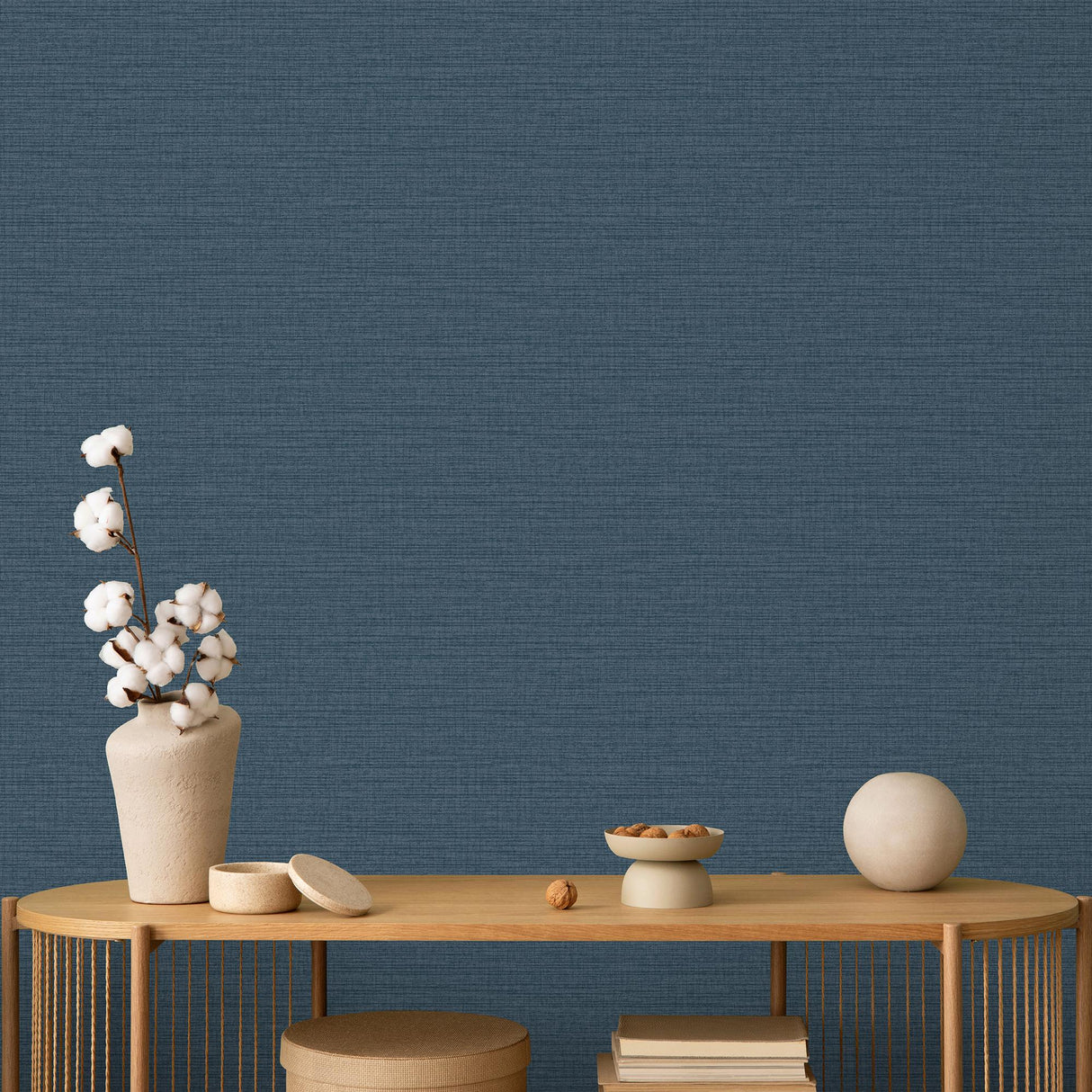 DecoratorsBest Horizontal Stria Texture Navy Blue Wallpaper