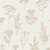 DecoratorsBest Luminous Botanical Sketch Gold Metallic Wallpaper