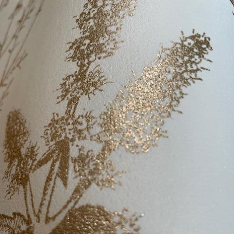 DecoratorsBest Luminous Botanical Sketch Gold Metallic Wallpaper
