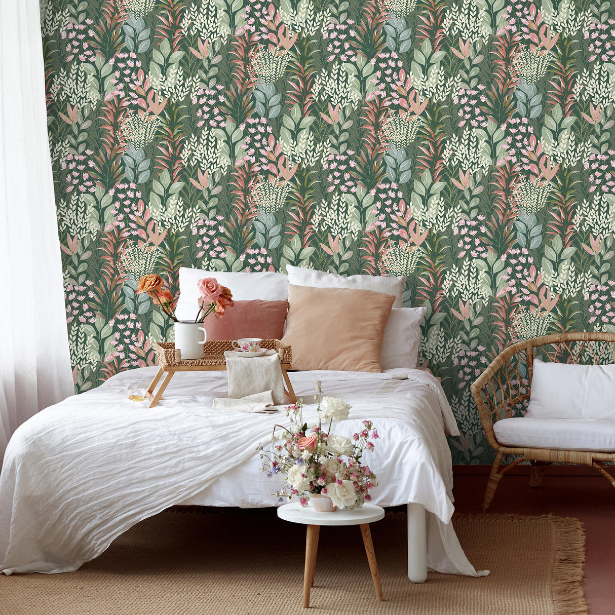 DecoratorsBest Serene Meadow Green Ground Wallpaper