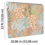 Veer Decor Serene Meadow Burnt Orange Ground Wallpaper