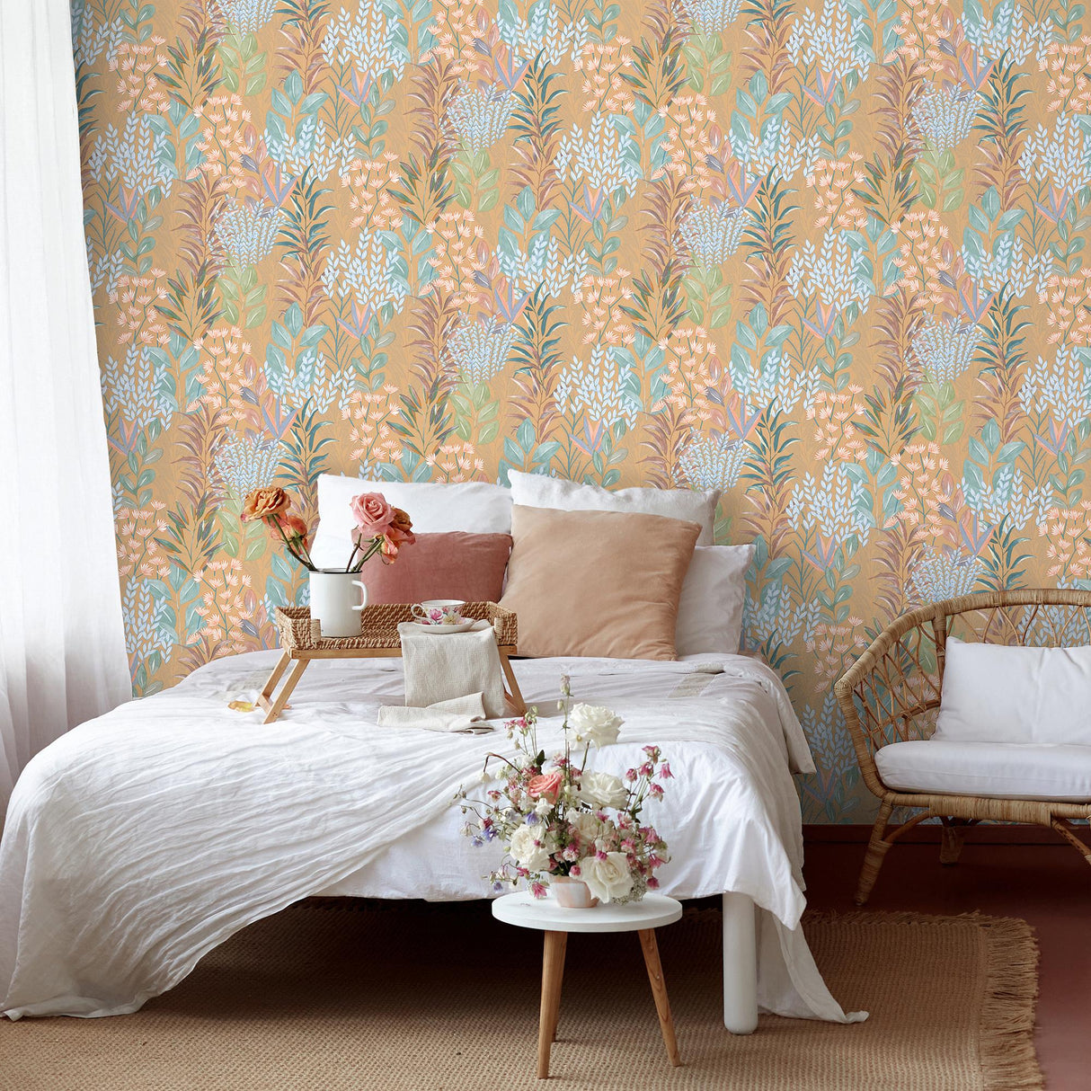 DecoratorsBest Serene Meadow Burnt Orange Ground Wallpaper