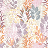 DecoratorsBest Serene Meadow Orange & Purple on White Ground Wallpaper