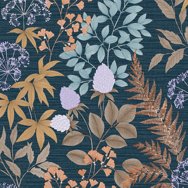 DecoratorsBest Gilded Bloom Blue Ground Wallpaper