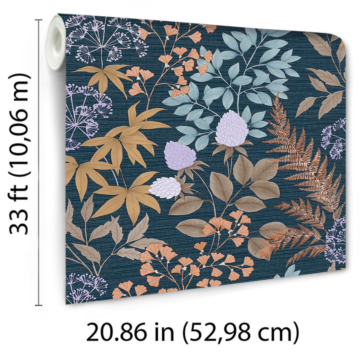 DecoratorsBest Gilded Bloom Blue Ground Wallpaper