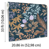 DecoratorsBest Gilded Bloom Blue Ground Wallpaper