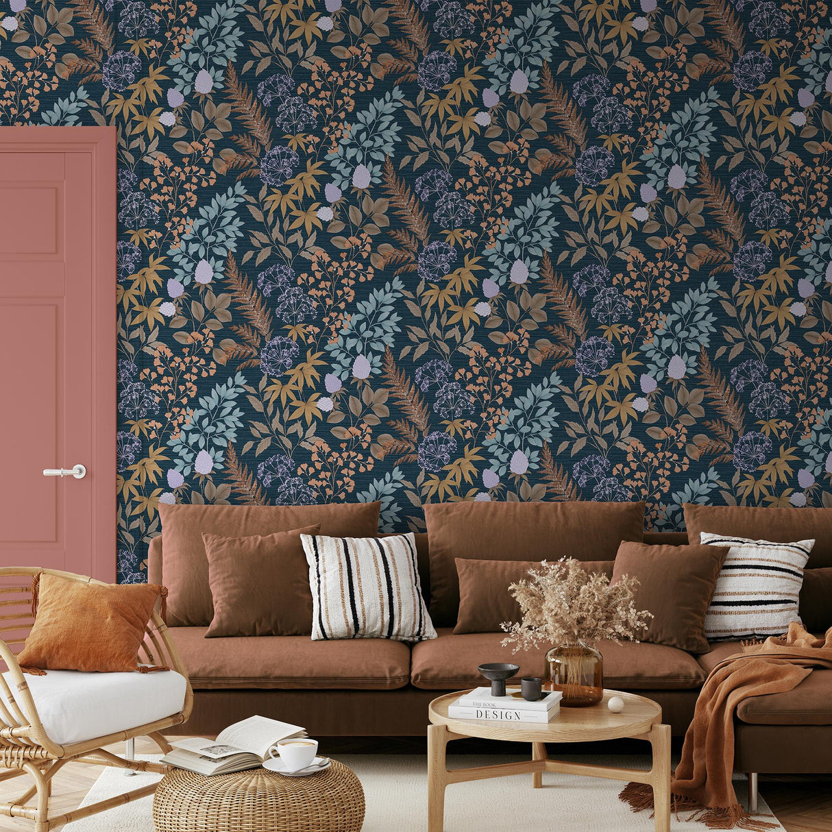 DecoratorsBest Gilded Bloom Blue Ground Wallpaper