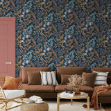 DecoratorsBest Gilded Bloom Blue Ground Wallpaper