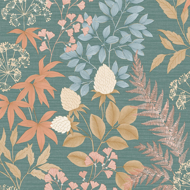 DecoratorsBest Gilded Bloom Green Ground Wallpaper