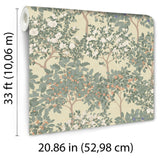 Veer Decor Arbor Serenade Green on Yellow Ground Wallpaper