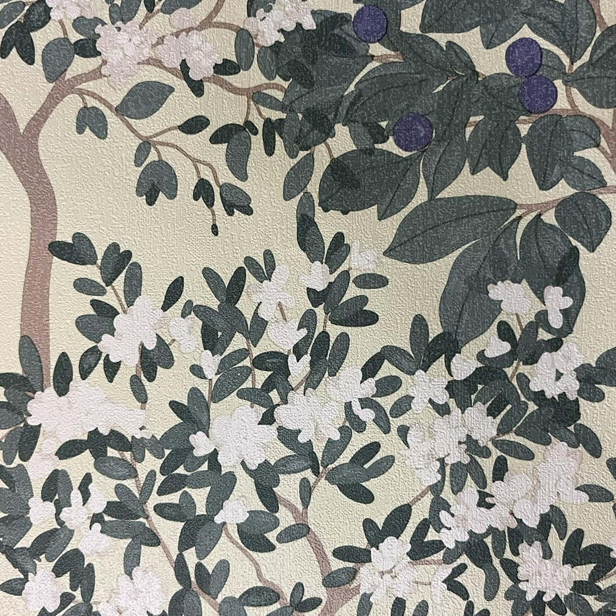 Veer Decor Arbor Serenade Green on Yellow Ground Wallpaper