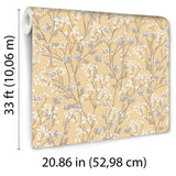 DecoratorsBest Blossom Branches Yellow Wallpaper