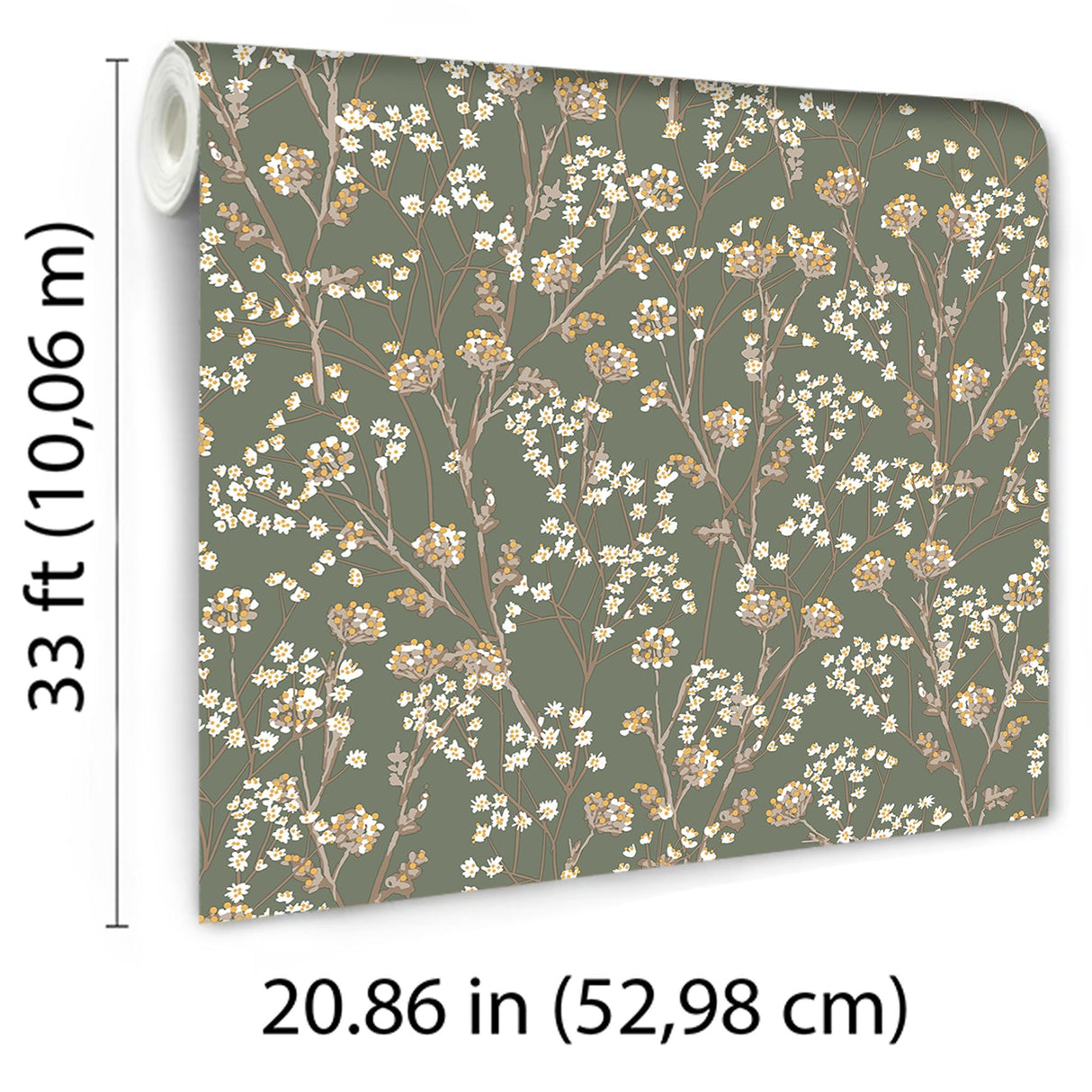 DecoratorsBest Blossom Branches Olive Wallpaper