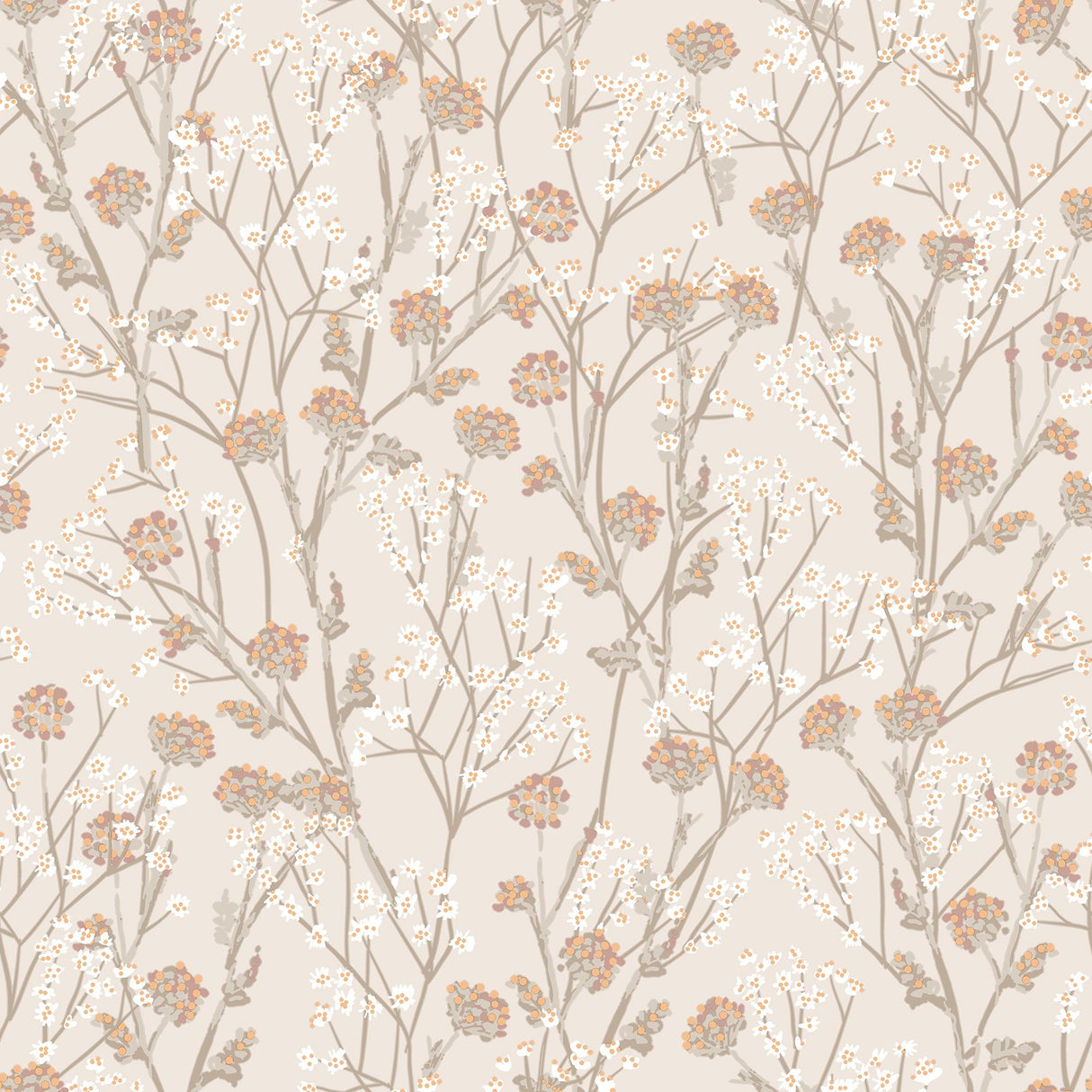DecoratorsBest Blossom Branches Grey Beige Wallpaper