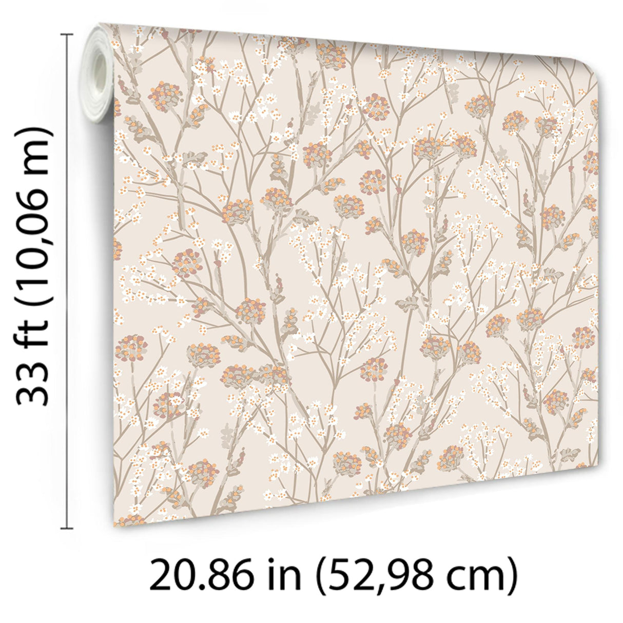 DecoratorsBest Blossom Branches Grey Beige Wallpaper